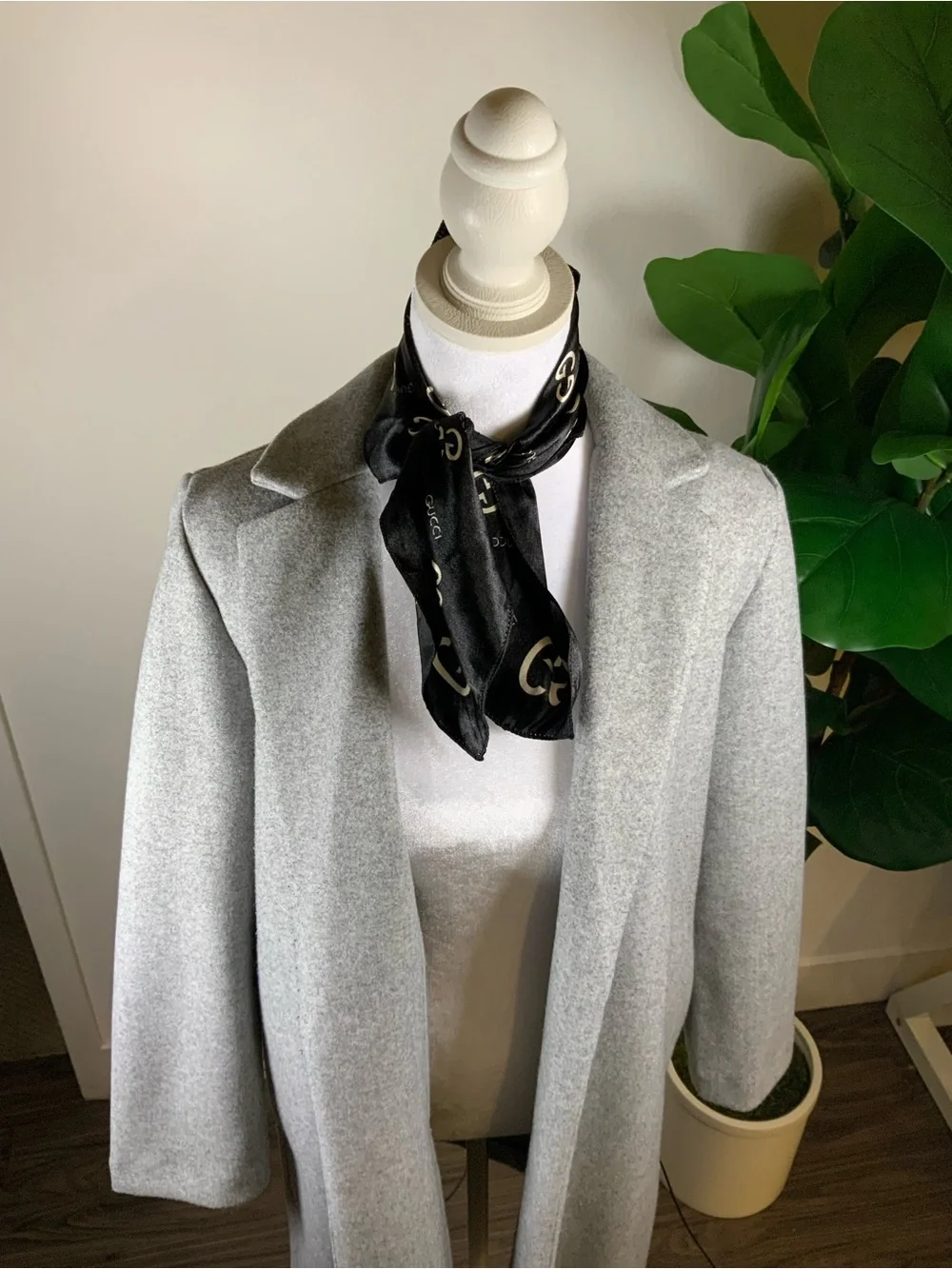Zara Light Gray Open-Front Trench Coat